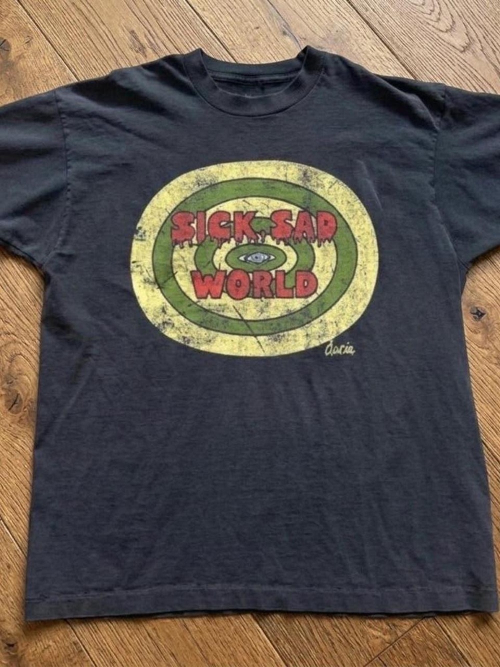 Gildan Black 'Sick Sad World' Graphic Tee with Yellow & Green Target